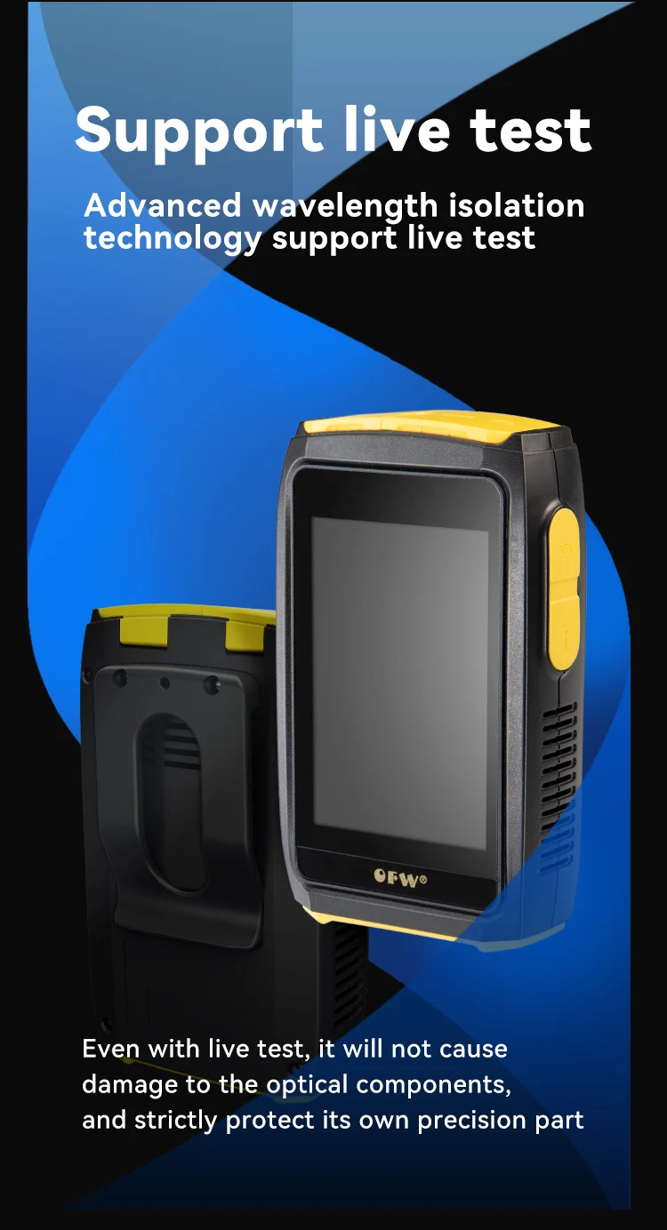 OFW Mini OTDR Optic Otdr Optical Reflector Active Fiber Live Tester 1550nm 20dB Optical Reflectometer Touch Screen OPM VFL iOLA