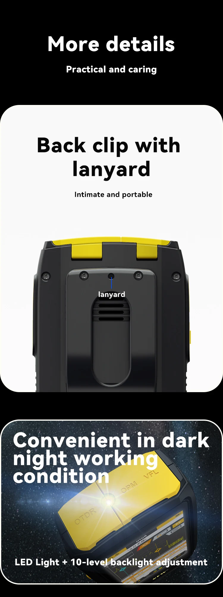 OFW Mini OTDR Optic Otdr Optical Reflector Active Fiber Live Tester 1550nm 20dB Optical Reflectometer Touch Screen OPM VFL iOLA