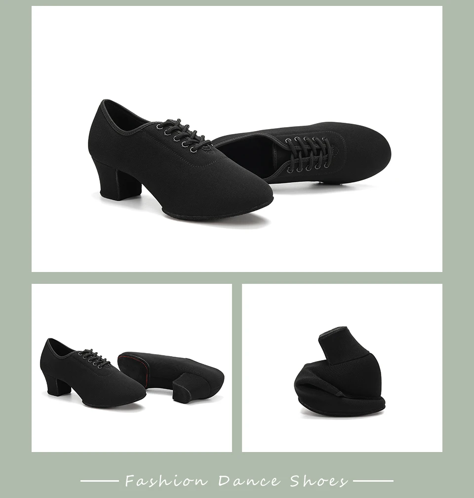 Women Dance Shoes Black Modern Ballroom Salsa Dancing Shoes Boys Latin Jazz Training Shoes Adults Tango Dance Sneakers Men
