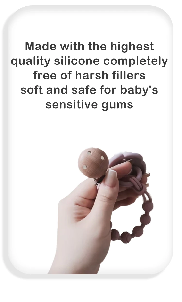 Baby Pacifier Clips Integrated silicone baby pacifier chain Teether Teething Toys Dummy Clip Holder Chain Clip Baby Gift