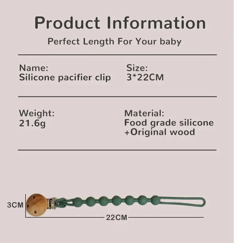 Baby Pacifier Clips Integrated silicone baby pacifier chain Teether Teething Toys Dummy Clip Holder Chain Clip Baby Gift