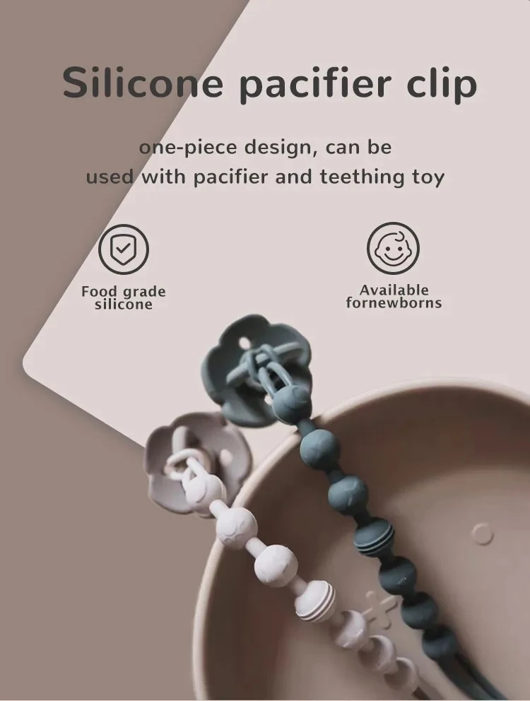 Baby Pacifier Clips Integrated silicone baby pacifier chain Teether Teething Toys Dummy Clip Holder Chain Clip Baby Gift