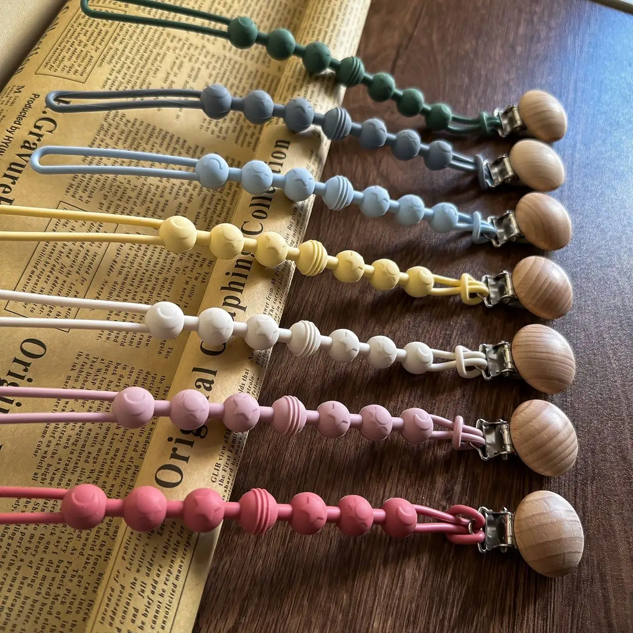 Baby Pacifier Clips Integrated silicone baby pacifier chain Teether Teething Toys Dummy Clip Holder Chain Clip Baby Gift