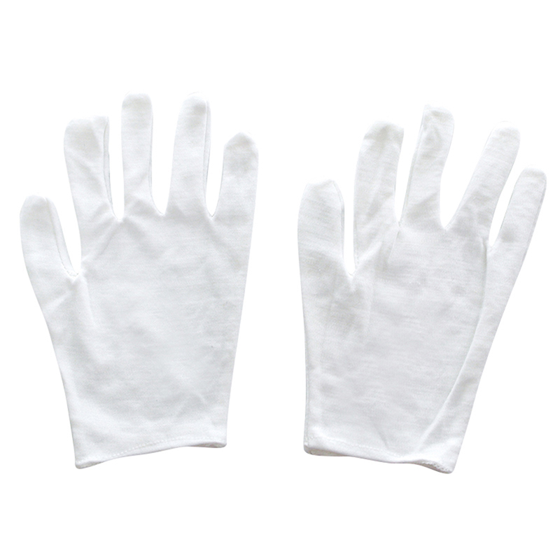1 Pairs New Full Finger Men Women Etiquette White Cotton Gloves Waiters/Drivers/Jewelry/Workers Mittens Sweat Absorption Gloves