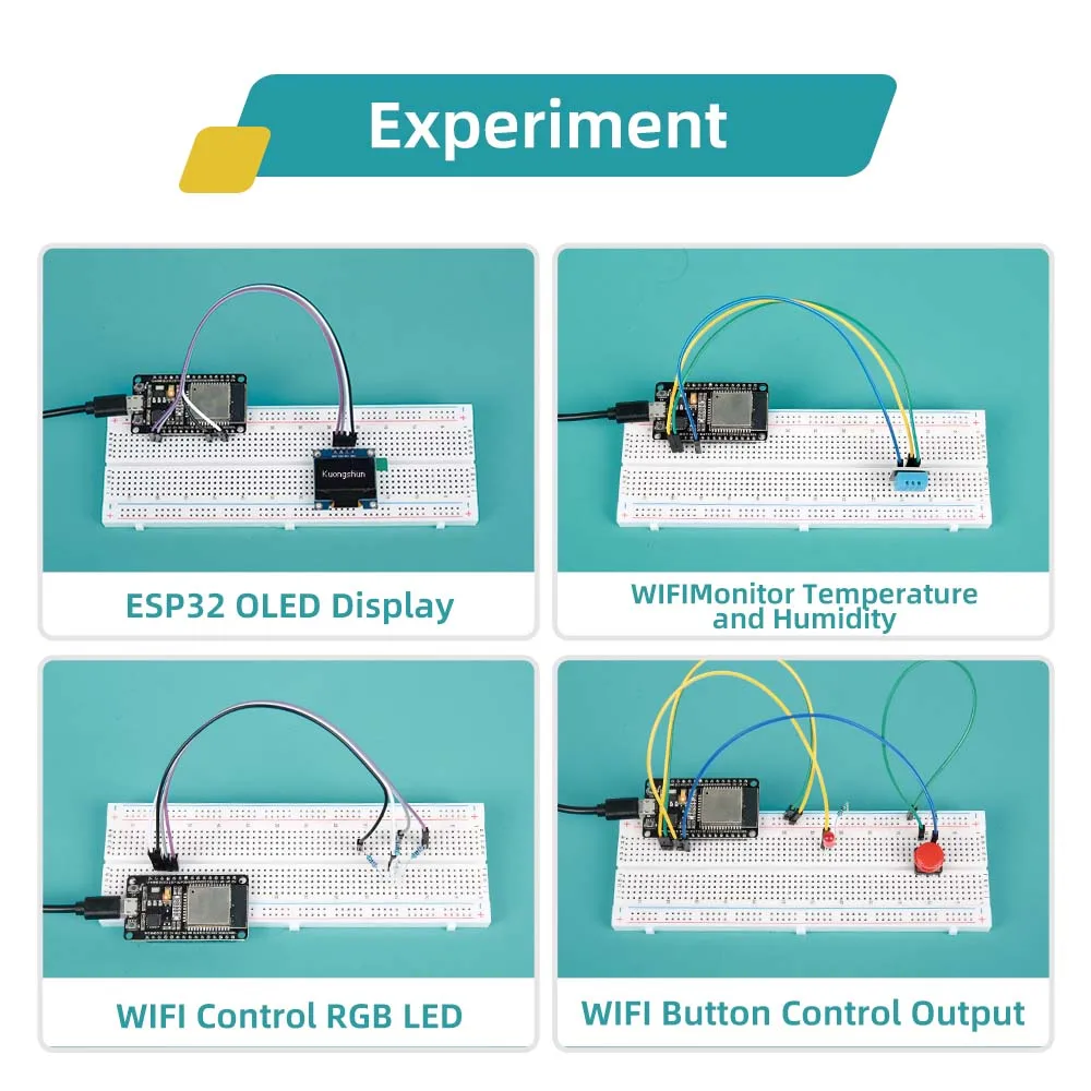 KUONGSHUN Starter Kit for ESP32 ESP-32S WIFI I OT Development Board Learning Kit Other Educational Toy for Arduino
