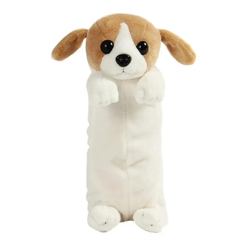 New Kawaii Novelty Simulation 5 Style Cute Dogs Pencil Case Soft Plush School Stationery Pen Bag Gift for Girl Boy Students
