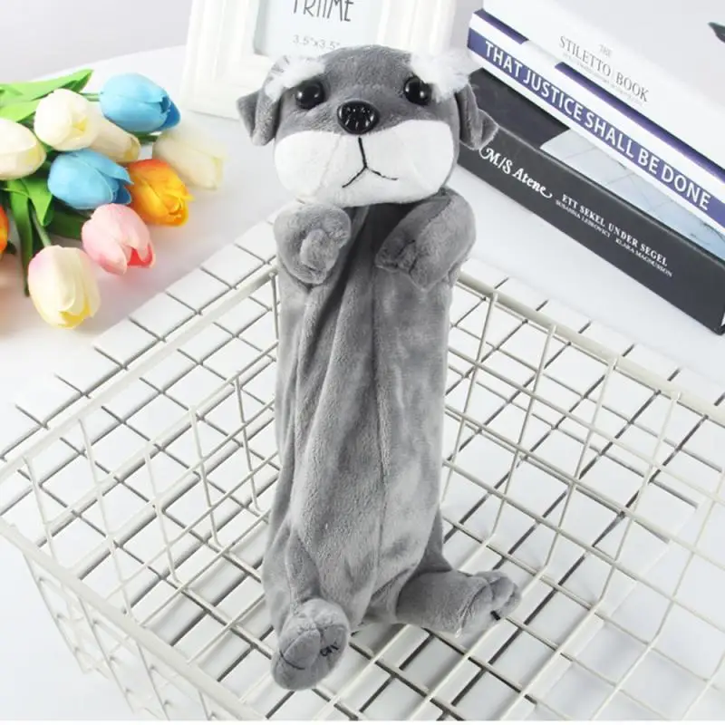 New Kawaii Novelty Simulation 5 Style Cute Dogs Pencil Case Soft Plush School Stationery Pen Bag Gift for Girl Boy Students