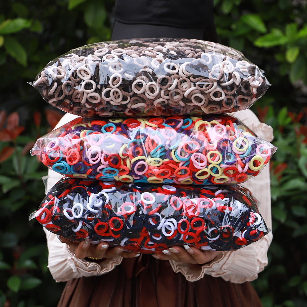 100PCS Colorful Basic Nylon Ealstic Hair Band For Girl Ponytail Hold Scrunchie Rubber Band Kid Headwear Kids Accessories