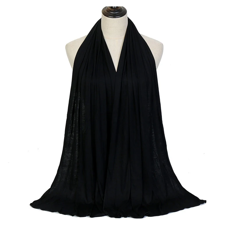 Ramadan Modal Cotton Jersey Hijabs For Woman Long Muslim Shawl Plain Soft Turban Niqab Head Wraps Scarf Women Hijab