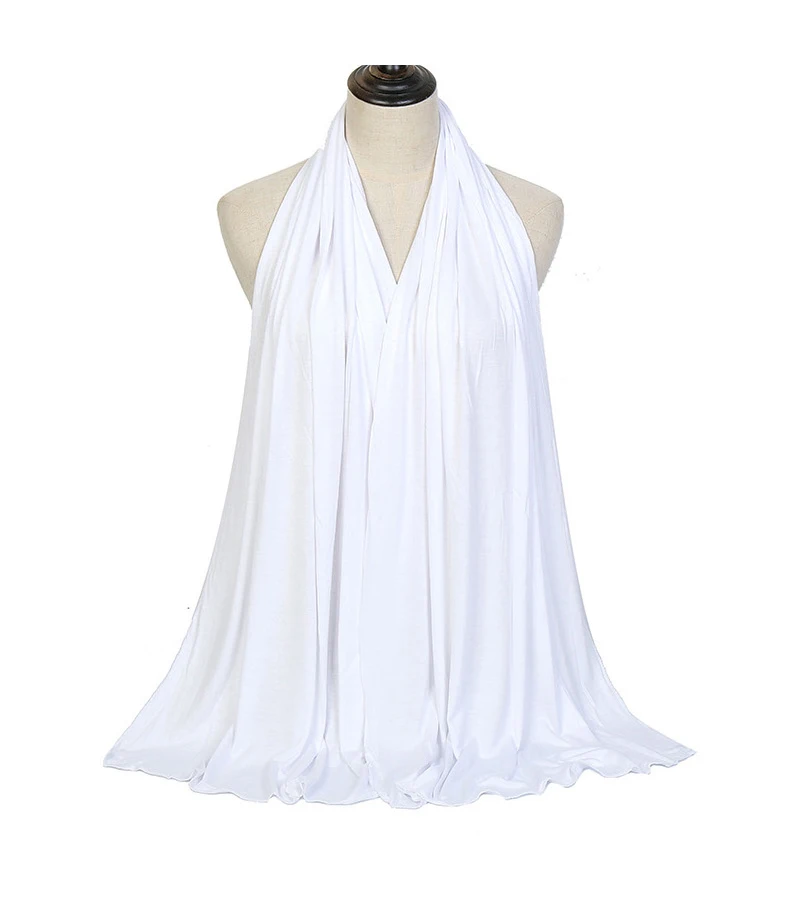 Ramadan Modal Cotton Jersey Hijabs For Woman Long Muslim Shawl Plain Soft Turban Niqab Head Wraps Scarf Women Hijab