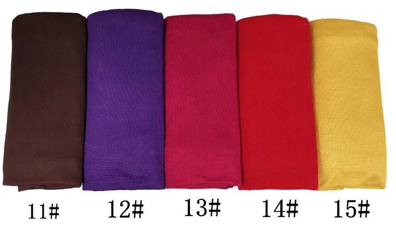 Ramadan Modal Cotton Jersey Hijabs For Woman Long Muslim Shawl Plain Soft Turban Niqab Head Wraps Scarf Women Hijab