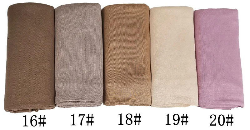 Ramadan Modal Cotton Jersey Hijabs For Woman Long Muslim Shawl Plain Soft Turban Niqab Head Wraps Scarf Women Hijab