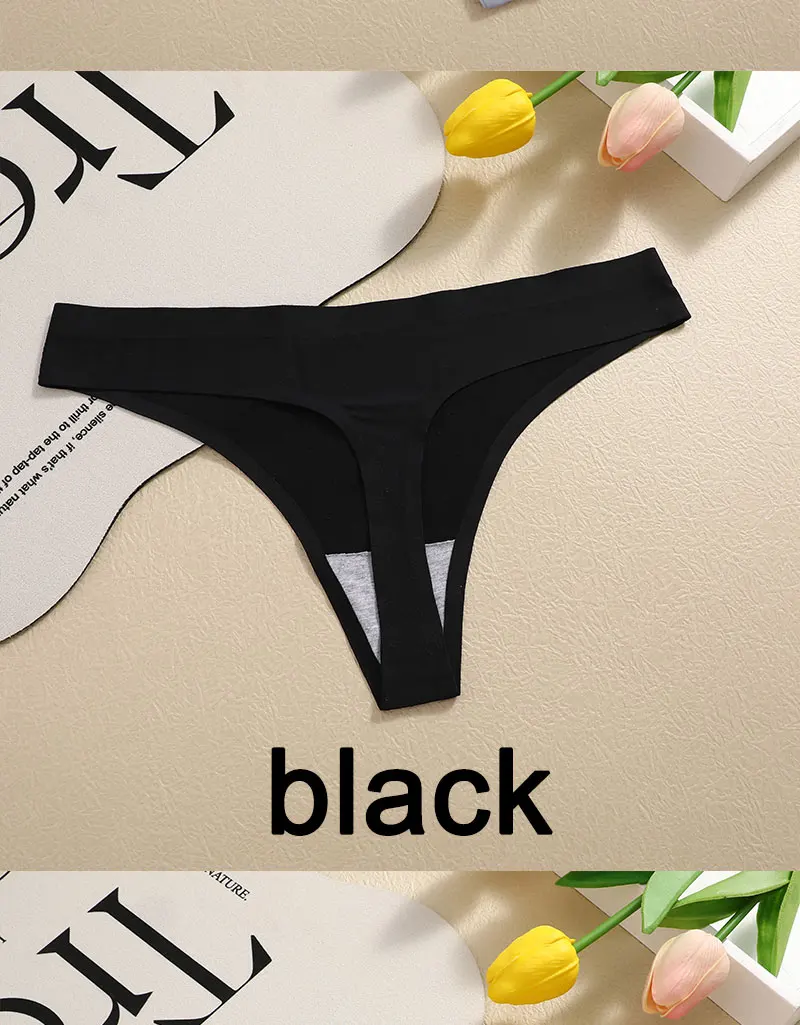 3PCS/SET Sexy G-String Underwear Breathable Female T-back Intimate Lingerie Seamless Low Waist Underpants Lady Bikini Panty S-XL