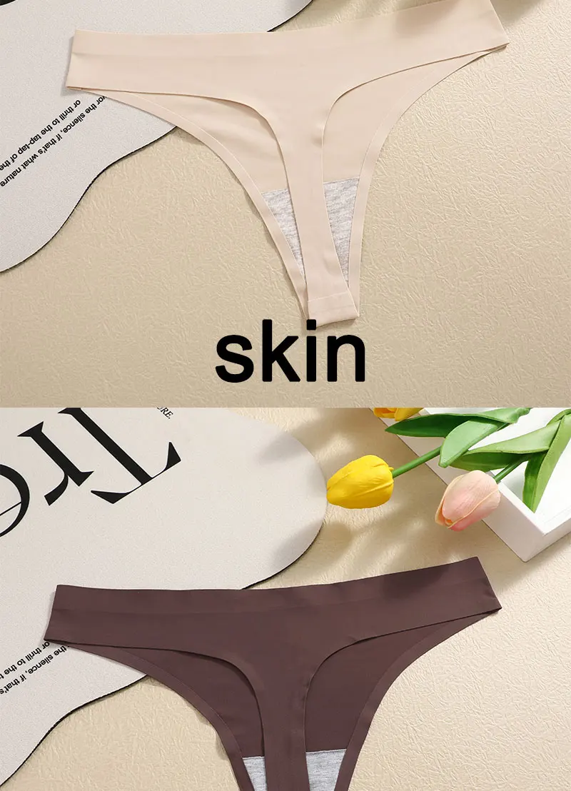 3PCS/SET Sexy G-String Underwear Breathable Female T-back Intimate Lingerie Seamless Low Waist Underpants Lady Bikini Panty S-XL
