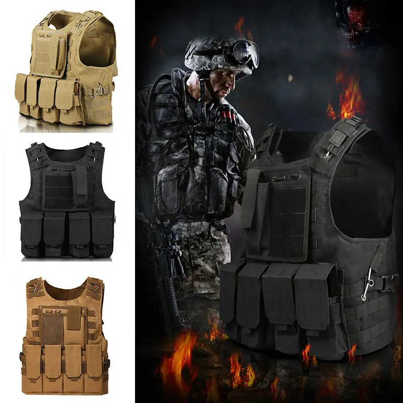 Tactical Vest CS Game Airsoft Assault Molle Vest Equipment Outdoor Clothing Hunting Camouflage Vest Combat Security Waistcoat