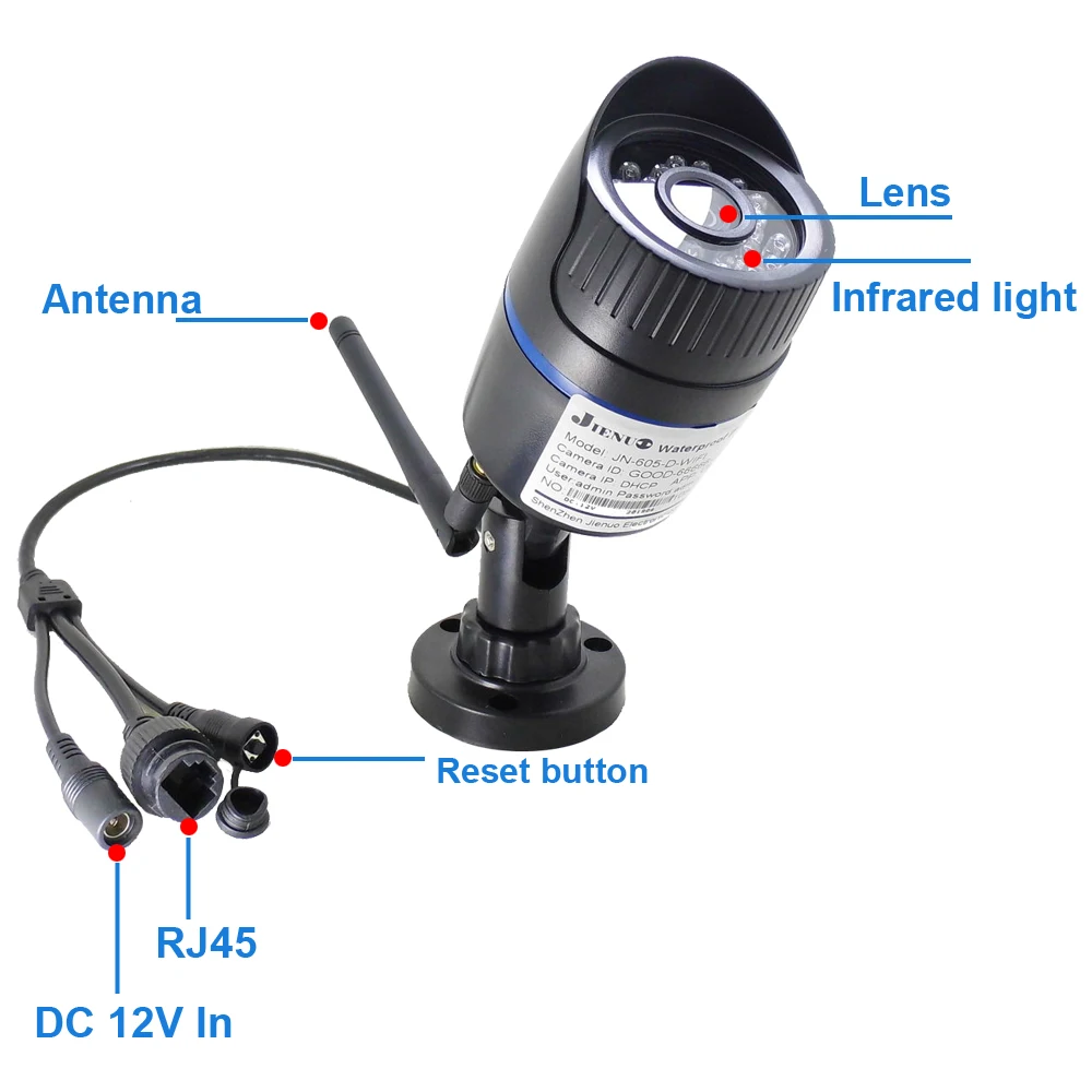 1080P Wifi Bullet Camera IP Cctv Security Wireless Infrared Video Audio Surveillance Outdoor Waterproof Home Cam Ipcam Onvif