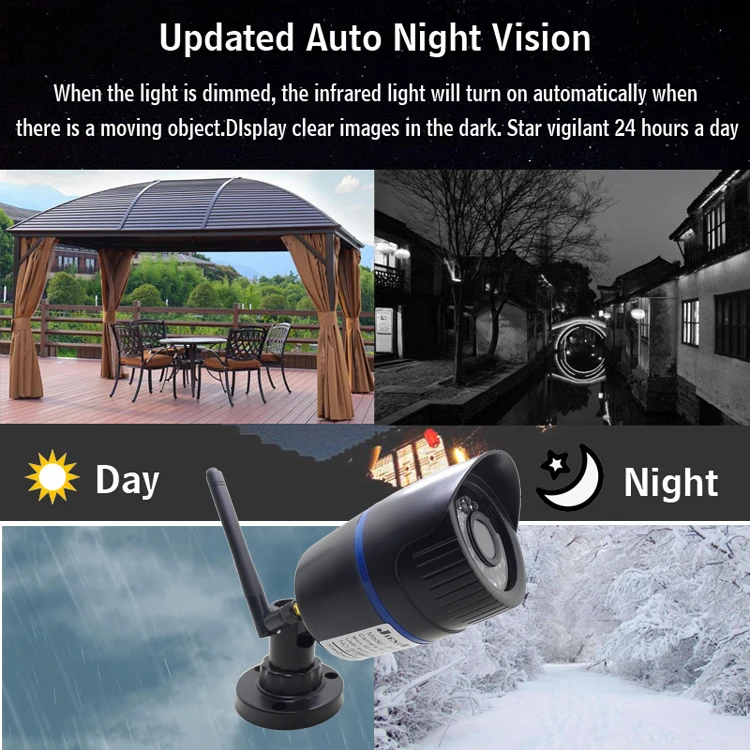 1080P Wifi Bullet Camera IP Cctv Security Wireless Infrared Video Audio Surveillance Outdoor Waterproof Home Cam Ipcam Onvif