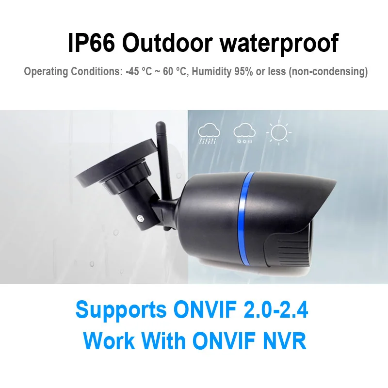 1080P Wifi Bullet Camera IP Cctv Security Wireless Infrared Video Audio Surveillance Outdoor Waterproof Home Cam Ipcam Onvif