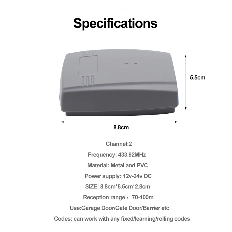 WIFI Garage Door Opener Gate Receiver 2CH 433mhz Universal Fixed Rolling Code Multi Brand Controller Switch Works with Tuya