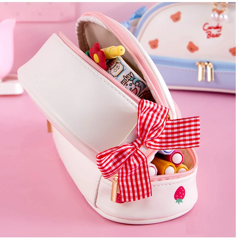 Kawaii Pencil Case Large Capacity Pencil Box Pouch Holder Box Office School Supplies for Kids Pretty Stationery Organizers Gift