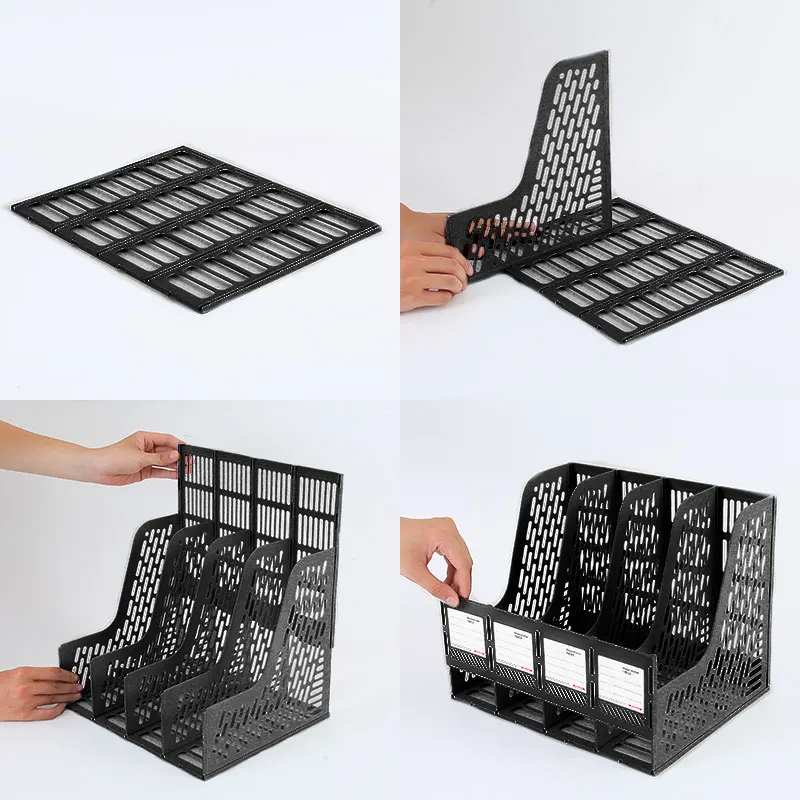 1 pcs, thickened, quadruple file bar, desktop file shelving, storage box, pen holder frame, file box, office supplies