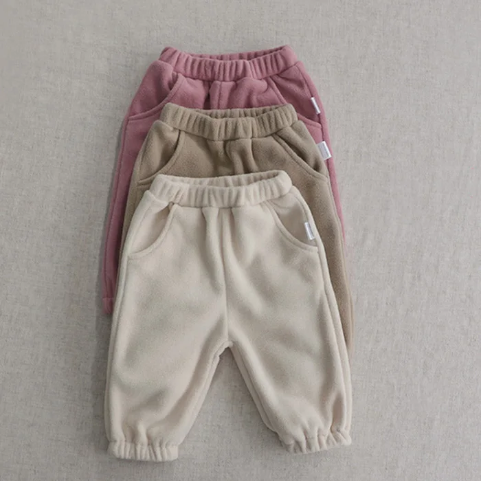 Autumn Winter Toddler Baby Boys Girl Sports Suit Children Clothes Fleece Solid Color Hoodies Suit Infant Boys Girl Outfit 2PCS