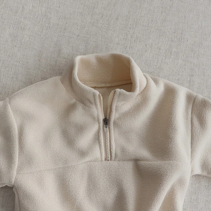 Autumn Winter Toddler Baby Boys Girl Sports Suit Children Clothes Fleece Solid Color Hoodies Suit Infant Boys Girl Outfit 2PCS