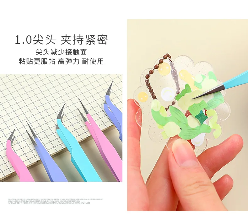 2pcs Tweezers Creative Macaroon Color Clip for DIY Decroative Journal Diary Scrapbook Sticker Tool Back To School Student Supply