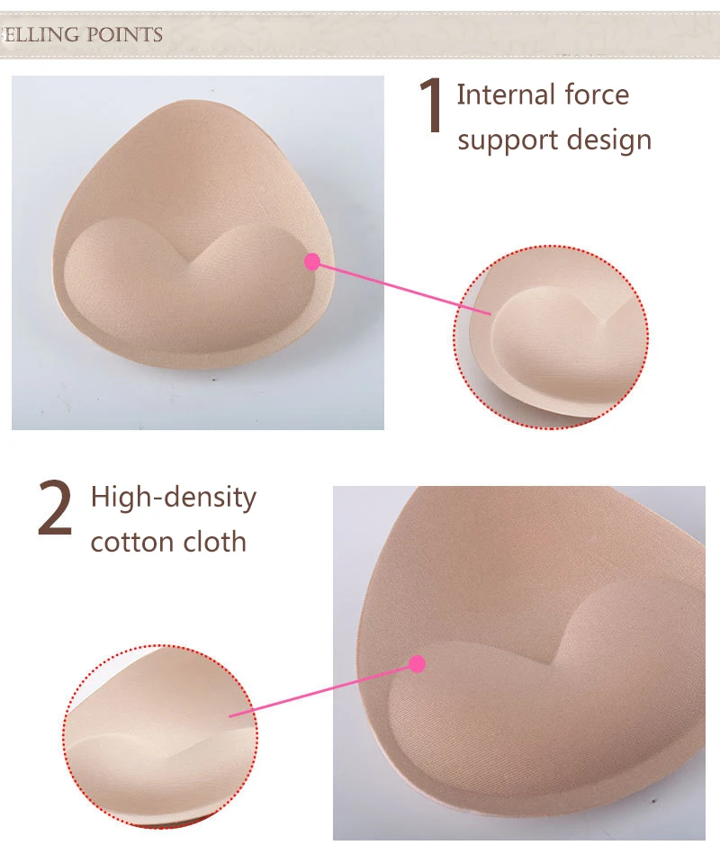 1Pair Sponge Push Up Bra Pads Set for Women Invisible Insert Swimsuit Bikini Breast Enhancers Chest Cup Pads Accessories