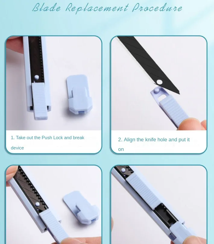 Multifunction Portable Utility Knife W/ Blade Pocket Craft Wrapping Box Paper Envelope Cutter Letter Opener Student Art Supplies