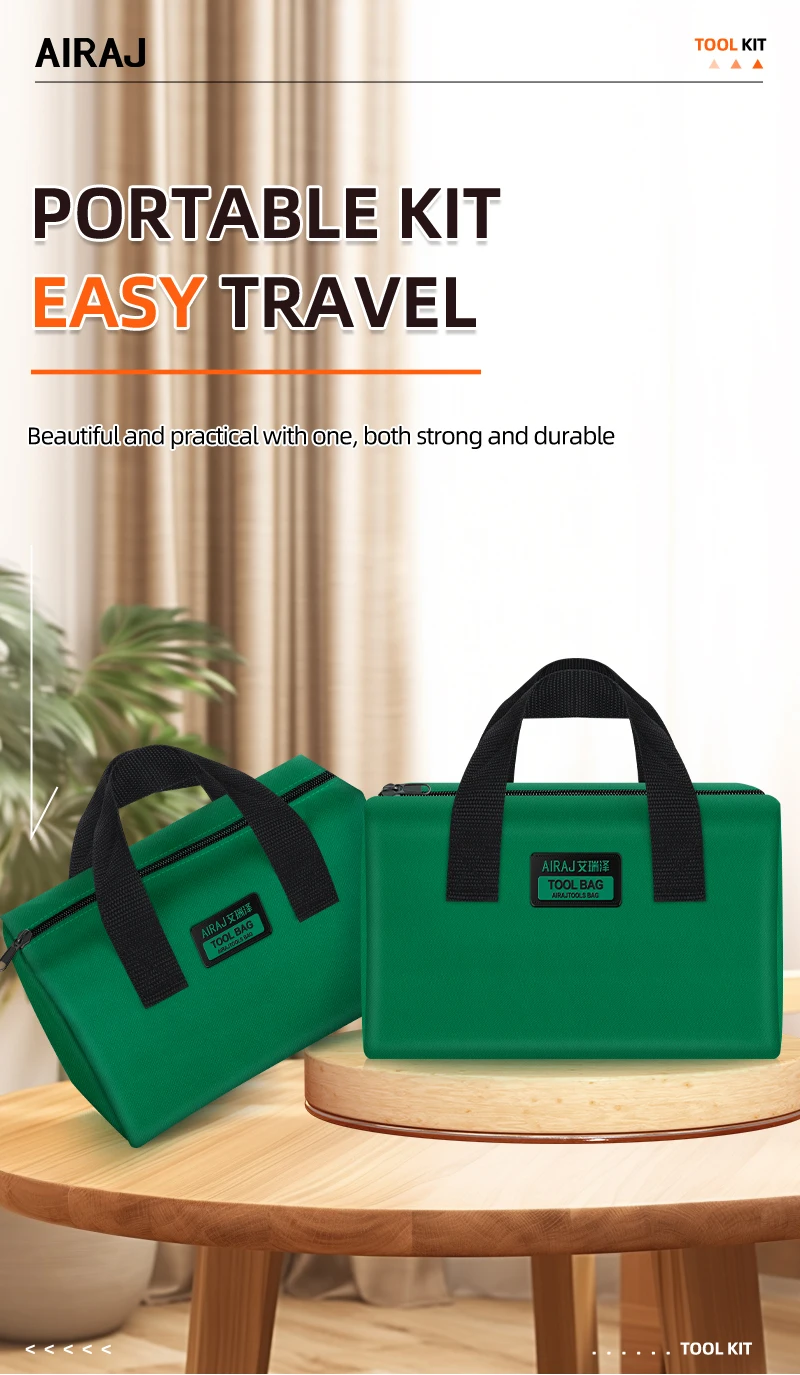 AIRAJ Tool Bag Large Capacity Thickened Wear-Resistant Oxford Cloth Multifunctional Portable Electrician Storage Bag