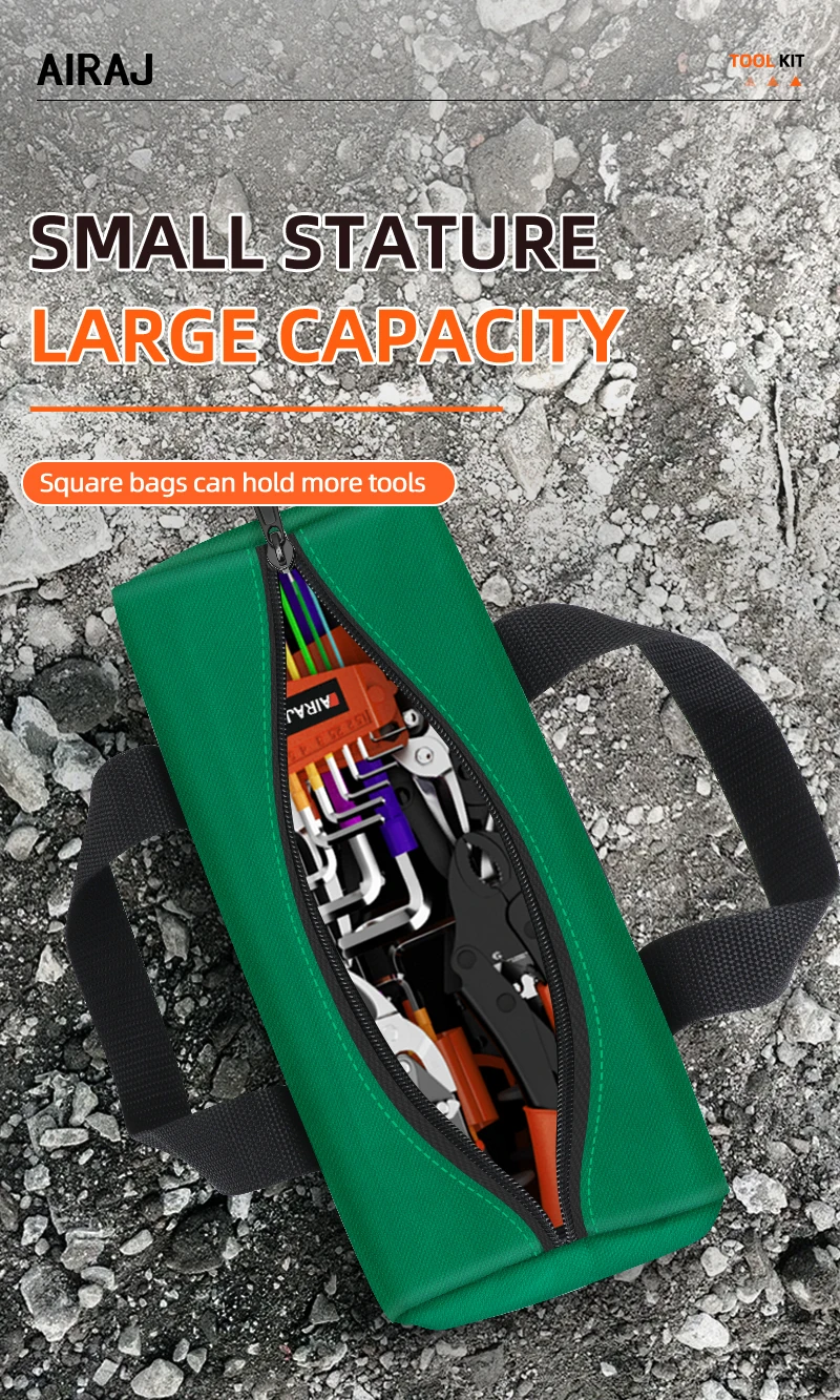AIRAJ Tool Bag Large Capacity Thickened Wear-Resistant Oxford Cloth Multifunctional Portable Electrician Storage Bag