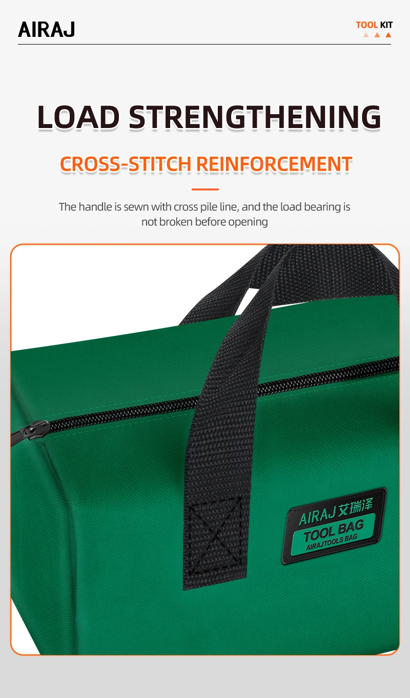 AIRAJ Tool Bag Large Capacity Thickened Wear-Resistant Oxford Cloth Multifunctional Portable Electrician Storage Bag