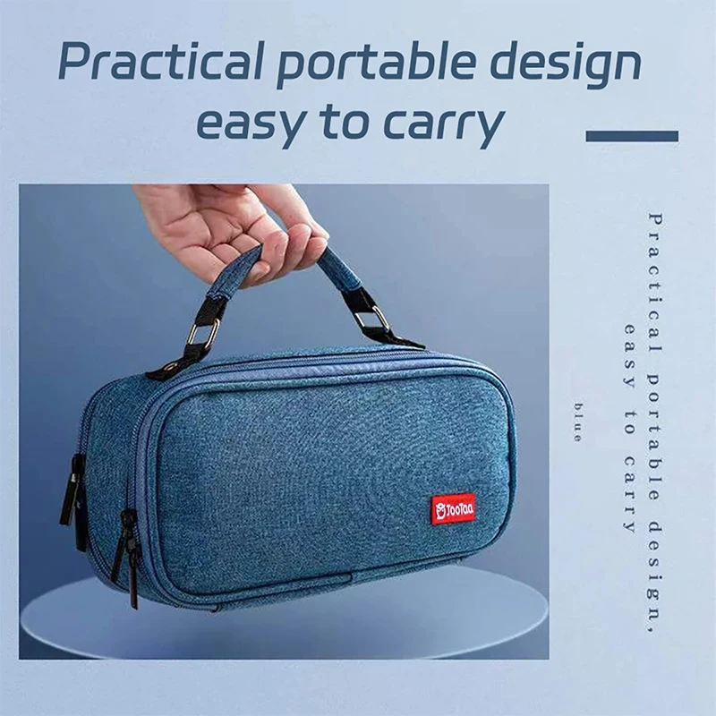 Portable Large Capacity Pencil Case Upper Pen Box Multifunctional Stationery Bag Boy Back to School Office Supplies Stationery