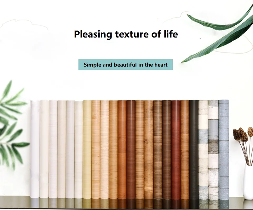 Wood Grain PVC Self-adhesive Wallpaper Waterproof Oil Proof Cabinets, Wardrobes, Desktop Doors, Furniture Refurbishment Stickers