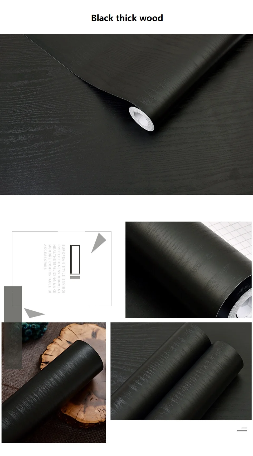 Wood Grain PVC Self-adhesive Wallpaper Waterproof Oil Proof Cabinets, Wardrobes, Desktop Doors, Furniture Refurbishment Stickers