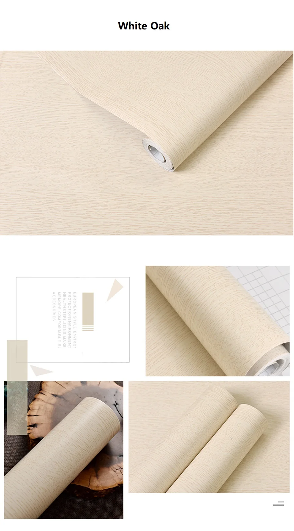 Wood Grain PVC Self-adhesive Wallpaper Waterproof Oil Proof Cabinets, Wardrobes, Desktop Doors, Furniture Refurbishment Stickers