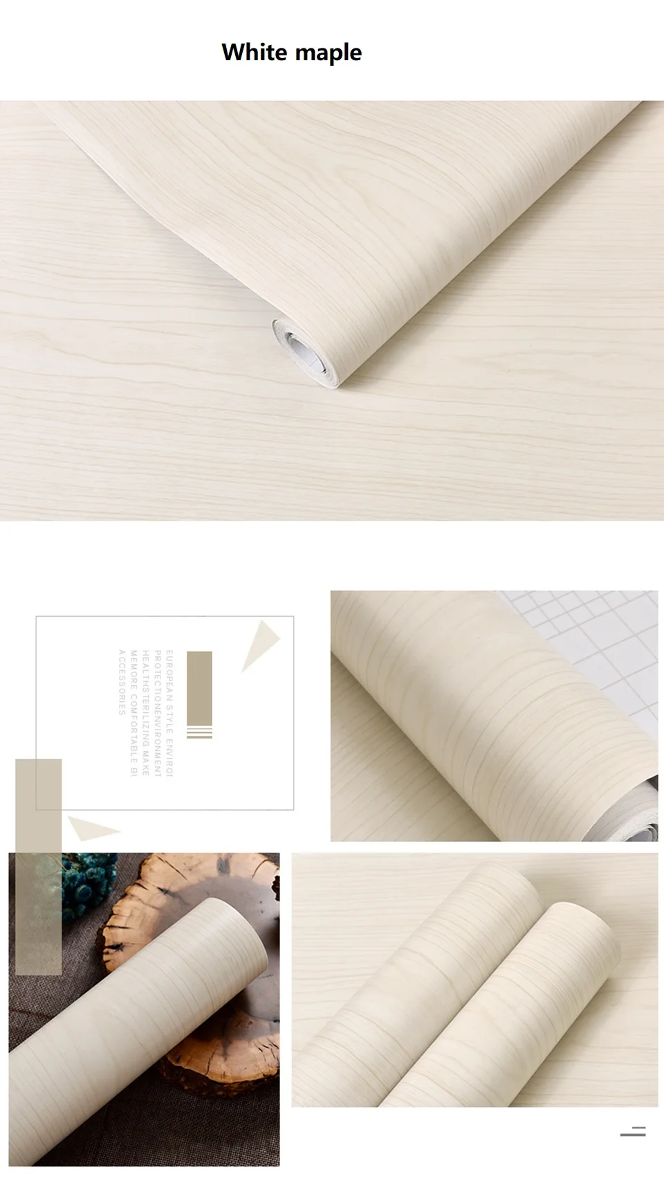 Wood Grain PVC Self-adhesive Wallpaper Waterproof Oil Proof Cabinets, Wardrobes, Desktop Doors, Furniture Refurbishment Stickers