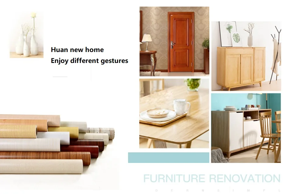 Wood Grain PVC Self-adhesive Wallpaper Waterproof Oil Proof Cabinets, Wardrobes, Desktop Doors, Furniture Refurbishment Stickers