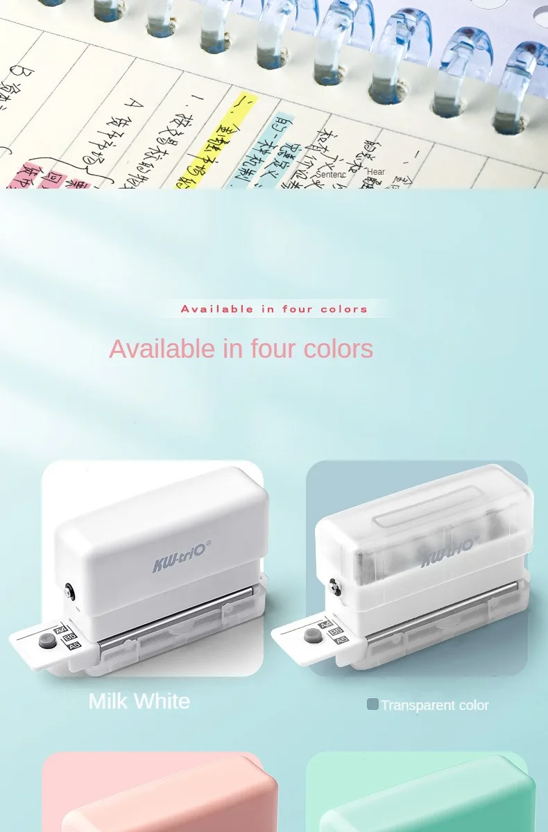 Mini 6-Hole Punching Machine DIY Book Page Stitcher Paper Binding Punch Planner Loose Leaf Paper Hole Puncher Office Stationery