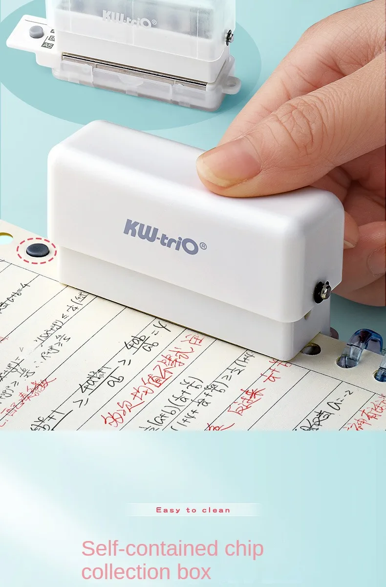 Mini 6-Hole Punching Machine DIY Book Page Stitcher Paper Binding Punch Planner Loose Leaf Paper Hole Puncher Office Stationery