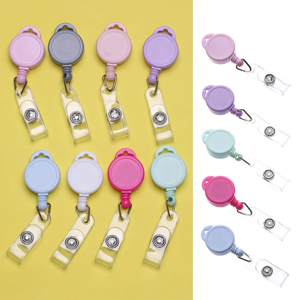 Retractable Key Ring ID Name Card Anti-Lost Clip Durable Lanyards Clip Staff Card Badge Holder Accessories Office Supplies