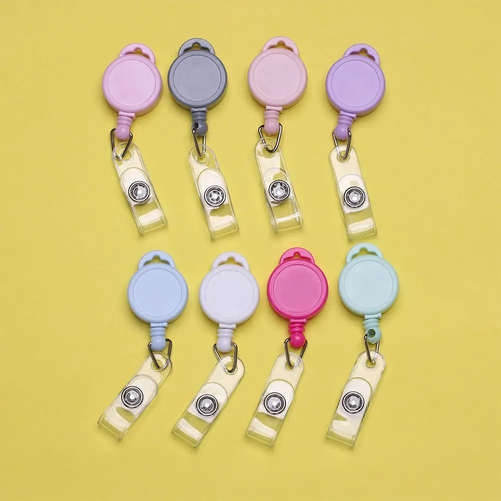 Retractable Key Ring ID Name Card Anti-Lost Clip Durable Lanyards Clip Staff Card Badge Holder Accessories Office Supplies