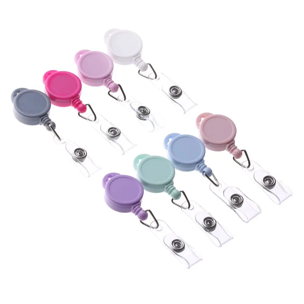 Retractable Key Ring ID Name Card Anti-Lost Clip Durable Lanyards Clip Staff Card Badge Holder Accessories Office Supplies