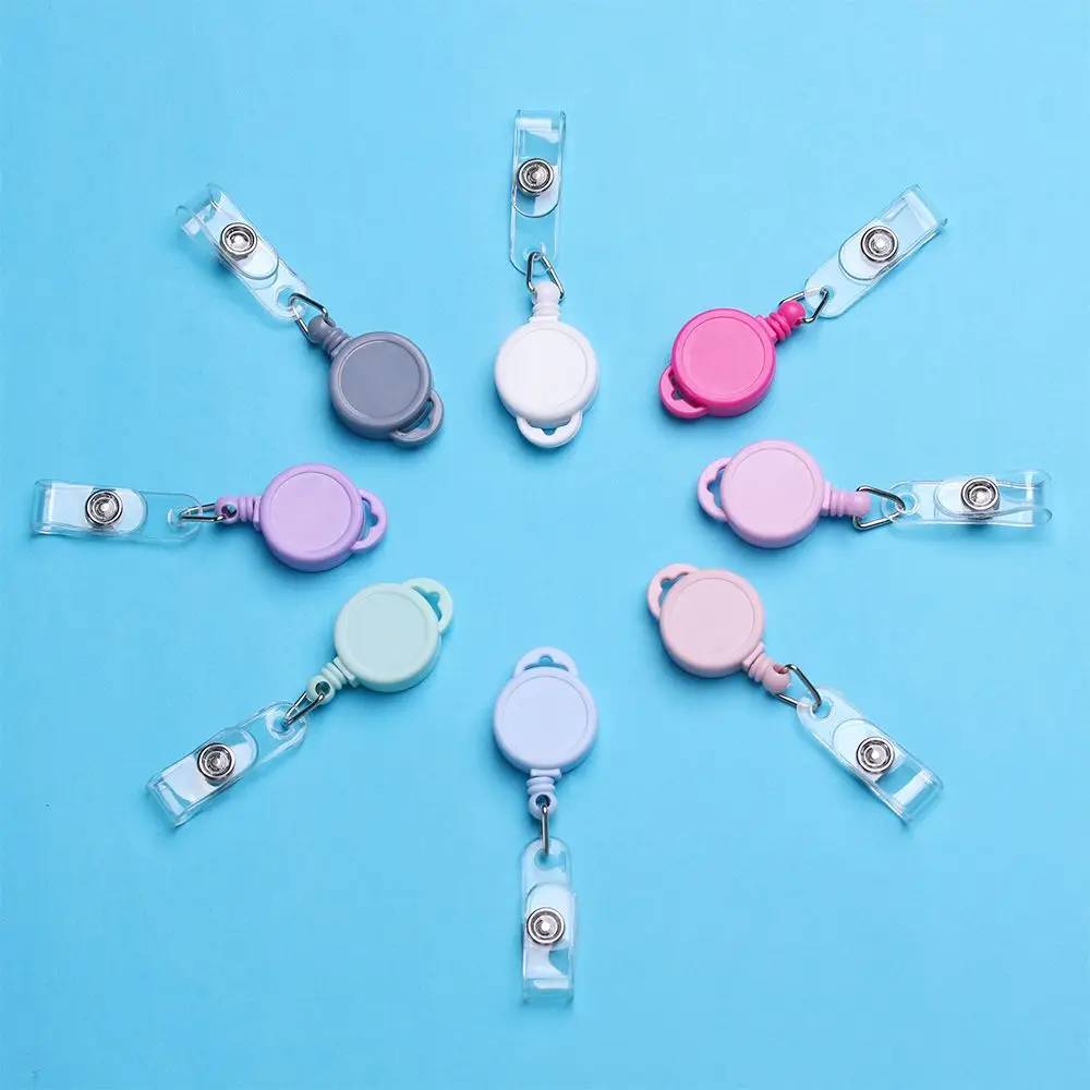 Retractable Key Ring ID Name Card Anti-Lost Clip Durable Lanyards Clip Staff Card Badge Holder Accessories Office Supplies