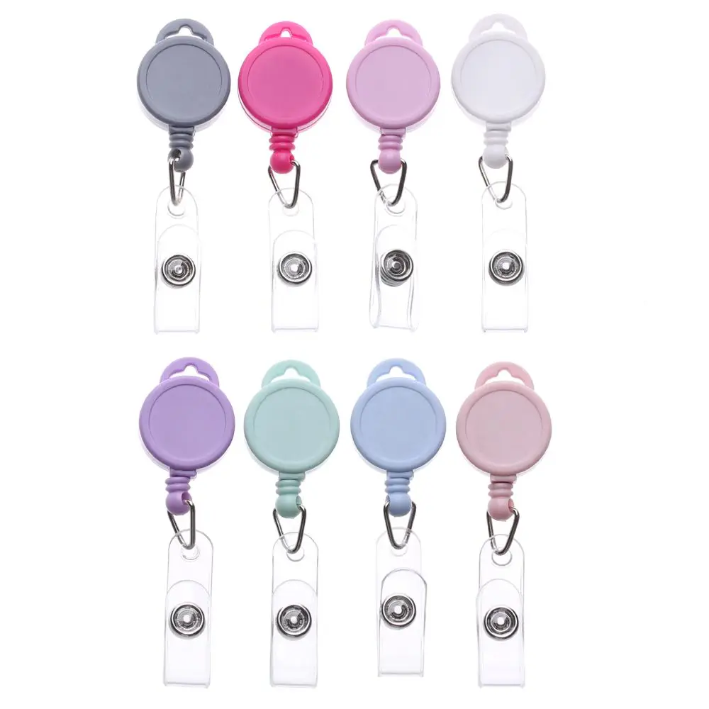 Retractable Key Ring ID Name Card Anti-Lost Clip Durable Lanyards Clip Staff Card Badge Holder Accessories Office Supplies