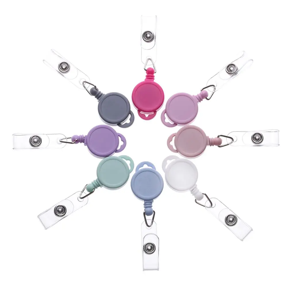Retractable Key Ring ID Name Card Anti-Lost Clip Durable Lanyards Clip Staff Card Badge Holder Accessories Office Supplies