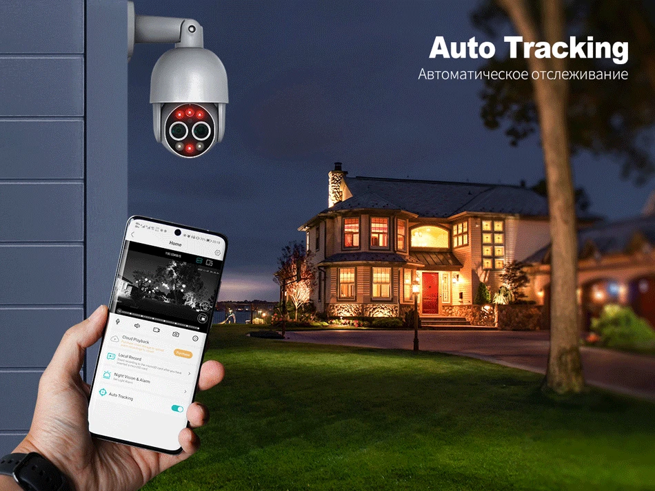 Techage PTZ 4K 8MP POE Camera 8X Hybrid Zoom 2.8mm 12mm Dual Lens Two Way Audio Color Night Vision Human Detection POE IP Camera