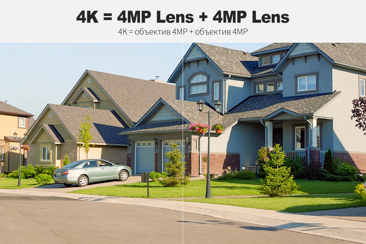 Techage PTZ 4K 8MP POE Camera 8X Hybrid Zoom 2.8mm 12mm Dual Lens Two Way Audio Color Night Vision Human Detection POE IP Camera
