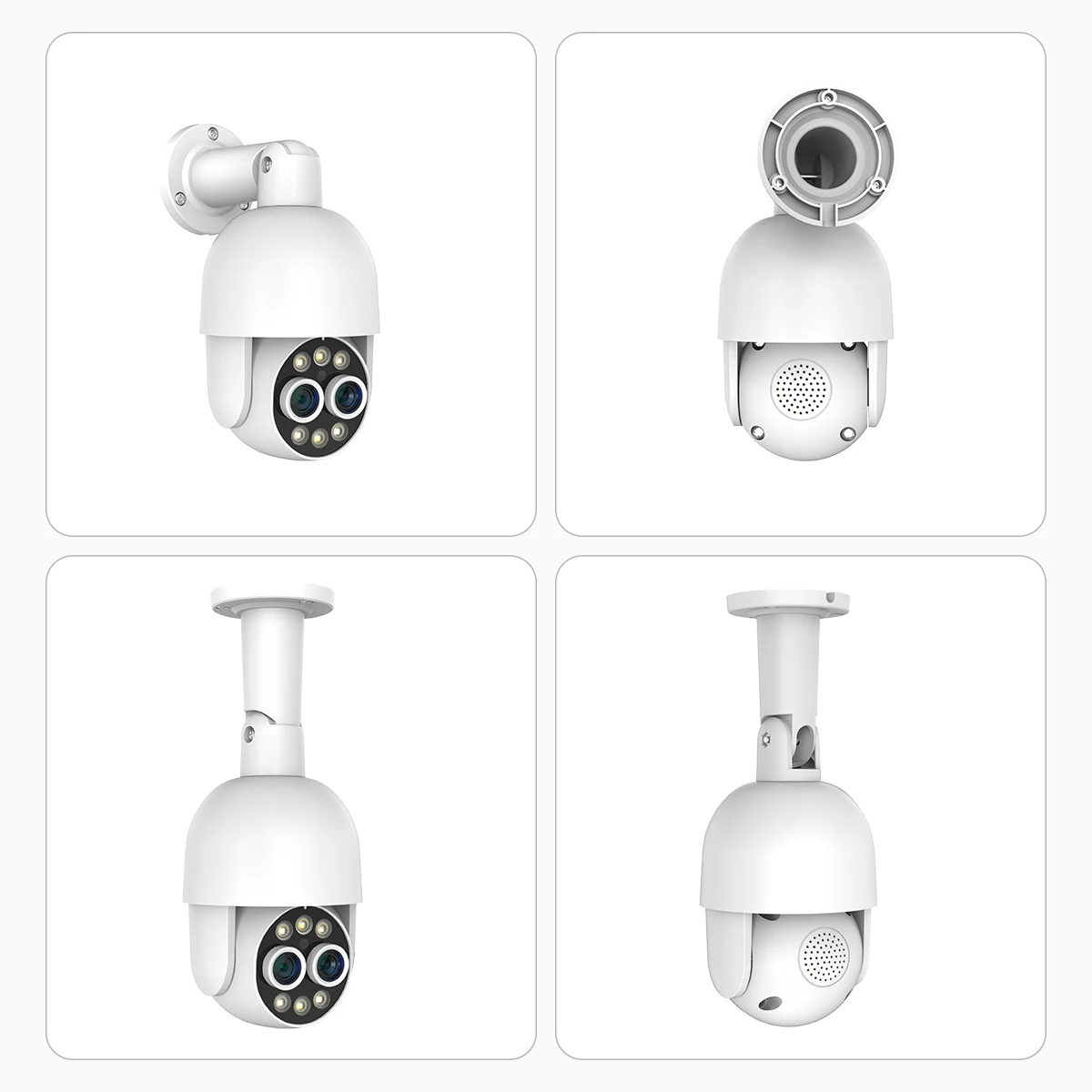 Techage PTZ 4K 8MP POE Camera 8X Hybrid Zoom 2.8mm 12mm Dual Lens Two Way Audio Color Night Vision Human Detection POE IP Camera